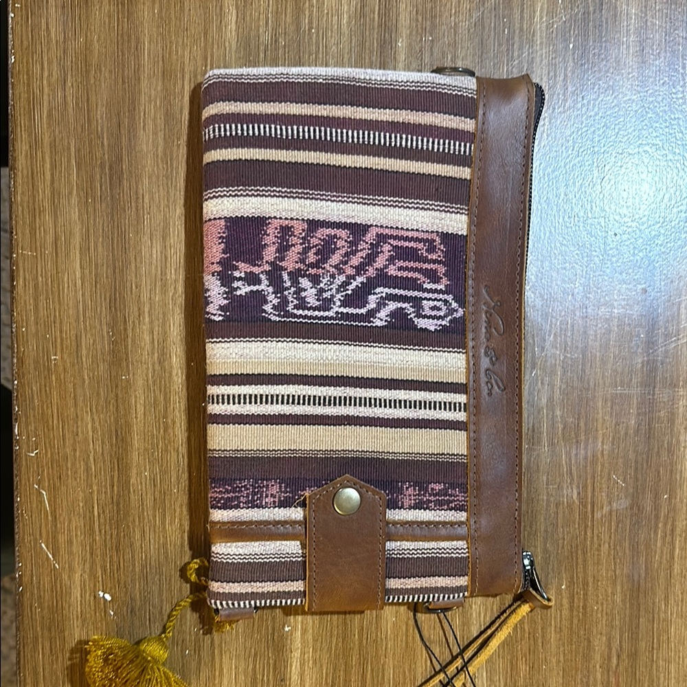 Nena & Co. Brown and Tan Wallet with Bohemian Design
